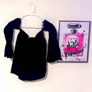 💫Jack By BB Dakota- Black- Dressy- Off the Shoulder Crop Top 💫